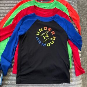 Under Armour Kids' Black and Blue Long Sleeve Tee